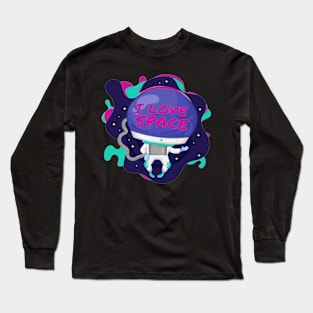 i love space design - astronaut desiogn Long Sleeve T-Shirt